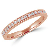 Round Lab Created Diamond Semi-Eternity Wedding Band Ring in Rose Gold (MVSXB1012-R)