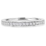 Round Lab Created Diamond Semi-Eternity Wedding Band Ring in White Gold (MVSXB1012-W)