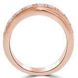 Round Lab Created Diamond Fashion Semi-Eternity Wedding Band Ring in Rose Gold (MVSXB1016-R)