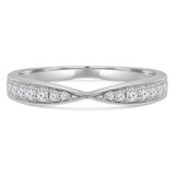 Round Lab Created Diamond Semi-Eternity Wedding Band Ring in White Gold (MVSXB1018-W)