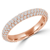 Round Lab Created Diamond Semi-Eternity Wedding Band Ring in Rose Gold (MVSXB1037-R)