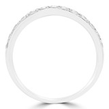 Round Lab Created Diamond Bar-Set Semi-Eternity Wedding Band Ring in White Gold (MVSXB1040-W)
