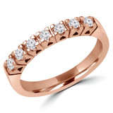 Round Lab Created Diamond Semi-Eternity Wedding Band Ring in Rose Gold (MVSXB1043-R)