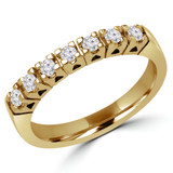 Round Lab Created Diamond Semi-Eternity Wedding Band Ring in Yellow Gold (MVSXB1043-Y)