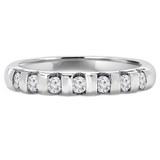 Round Lab Created Diamond Seven-Stone Semi-Eternity Wedding Band Ring in White Gold (MVSXB1045-W)