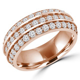 Round Lab Created Diamond Semi-Eternity Wedding Band Ring in Rose Gold (MVSXB1052-R)