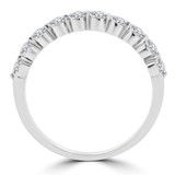 Round Lab Created Diamond Semi-Eternity Wedding Band Ring in White Gold (MVSXB1054-W)