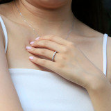 Round Lab Created Diamond Semi-Eternity Wedding Band Ring in White Gold (MVSXB1054-W)