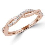 Round Lab Created Diamond Semi-Eternity Wedding Band Ring in Rose Gold (MVSXB1056-R)