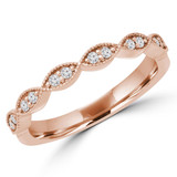Round Lab Created Diamond Semi-Eternity Wedding Band Ring in Rose Gold (MVSXB1057-R)
