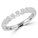 Round Lab Created Diamond Semi-Eternity Wedding Band Ring in White Gold (MVSXB1061-W)