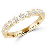 Round Lab Created Diamond Semi-Eternity Wedding Band Ring in Yellow Gold (MVSXB1061-Y)