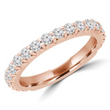 Round Lab Created Diamond Semi-Eternity Wedding Band Ring in Rose Gold (MVSXB1062-R)