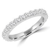 Round Lab Created Diamond Semi-Eternity Wedding Band Ring in White Gold (MVSXB1062-W)