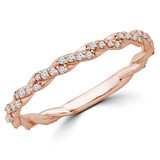 Round Lab Created Diamond Semi-Eternity Wedding Band Ring in Rose Gold (MVSXB1064-R)