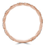 Round Lab Created Diamond Semi-Eternity Wedding Band Ring in Rose Gold (MVSXB1064-R)