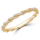 Round Lab Created Diamond Semi-Eternity Wedding Band Ring in Yellow Gold (MVSXB1064-Y)