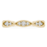 Round Lab Created Diamond Tiara Semi-Eternity Wedding Band Ring in Yellow Gold (MVSXB1066-Y)