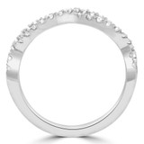 Round Lab Created Diamond Open Infinity Semi-Eternity Wedding Band Ring in White Gold (MVSXB1067-W)