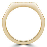 Round Lab Created Diamond Half Hexagon Semi-Eternity Wedding Band Ring in Yellow Gold (MVSXB1069-Y)