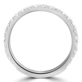 Round Lab Created Diamond 3/4 Way Semi-Eternity Wedding Band Ring in White Gold (MVSXB1071-W)