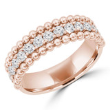 Round Lab Created Diamond Semi-Eternity Wedding Band Ring in Rose Gold (MVSXB1076-R)