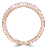 Round Lab Created Diamond Two-Row Semi-Eternity Wedding Band Ring in Rose Gold (MVSXB1077-R)