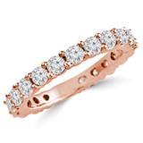 Round Lab Created Diamond 3/4 Way Semi-Eternity Wedding Band Ring in Rose Gold (MVSXB1078-R)