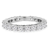Round Lab Created Diamond 3/4 Way Semi-Eternity Wedding Band Ring in White Gold (MVSXB1078-W)