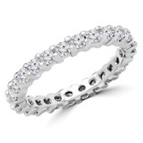 1 - 1 1/6 CTW Full Eternity Round Lab Created Diamond Anniversary Wedding Band Ring in White Gold (MVSAR1011-W)