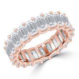 5 4/5 to 7 1/3 CTW Full Eternity Emerald Lab Created Diamond Anniversary Wedding Band Ring in Rose Gold (MVSAR1018-R)