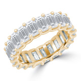 5 4/5 to 7 1/3 CTW Full Eternity Emerald Lab Created Diamond Anniversary Wedding Band Ring in Yellow Gold (MVSAR1018-Y)