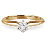 Round Diamond Tappered Knife Edge Solitaire Engagement Ring in Yellow Gold (MVSS0003-Y)