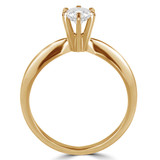 Round Diamond Tappered Knife Edge Solitaire Engagement Ring in Yellow Gold (MVSS0003-Y)