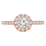 Round Diamond Round Halo Engagement Ring in Rose Gold (MVSS0033-R)