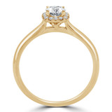 Round Diamond Cushion Halo Engagement Ring in Yellow Gold (MVSS0037-Y)