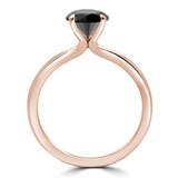 Round Black Diamond Solitaire Engagement Ring in Rose Gold (MVSB0048-R)