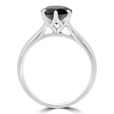 Round Black Diamond 6-Prong Solitaire Engagement Ring in White Gold (MVSB0049-W)
