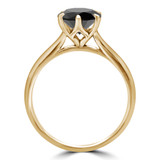 Round Black Diamond 6-Prong Solitaire Engagement Ring in Yellow Gold (MVSB0049-Y)