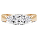 Round Diamond Three-Stone Engagement Ring in Yellow Gold (MVSX0002-Y)