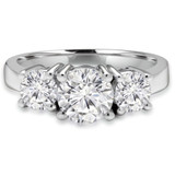 Round Diamond Three-Stone Engagement Ring in White Gold (MVSX0003-W)
