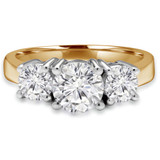 Round Diamond Three-Stone Engagement Ring in Yellow Gold (MVSX0003-Y)