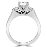 Round Diamond Three-Stone Engagement Ring in White Gold (MVSX0004-W)
