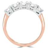 Round Diamond Five-Stone Anniversary Wedding Band Ring in Rose Gold (MVSX0005-R)