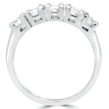 Round Diamond Five-Stone Anniversary Wedding Band Ring in White Gold (MVSX0005-W)