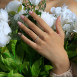 Round Diamond Semi-Eternity Wedding Band Ring in White Gold (MVSXB0006-W)