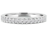 Round Diamond Semi-Eternity Wedding Band Ring in White Gold (MVSXB0008-W)