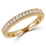 Round Diamond Semi-Eternity Wedding Band Ring in Yellow Gold (MVSXB0009-Y)