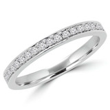 Round Diamond Semi-Eternity Wedding Band Ring in White Gold (MVSXB0012-W)