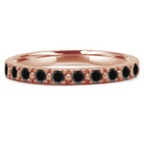 Round Black Diamond Semi-Eternity Wedding Band Ring in Rose Gold (MVSXB0020-R)